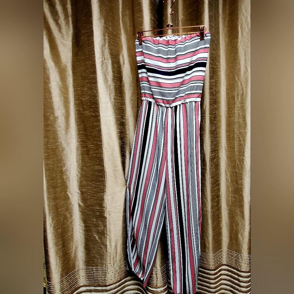 Striped and Geo Print Cami Jumpsuit